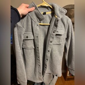 Gray Button-Up Sherpa Quicksilver Jacket